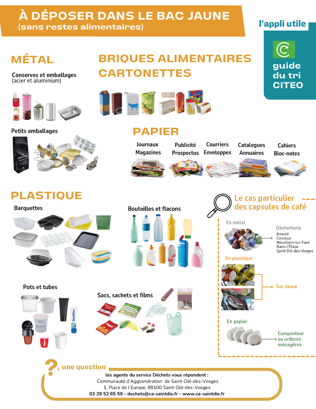 Consignes de tri – tri selectif Consignes de tri bac jaune - tri sélectif