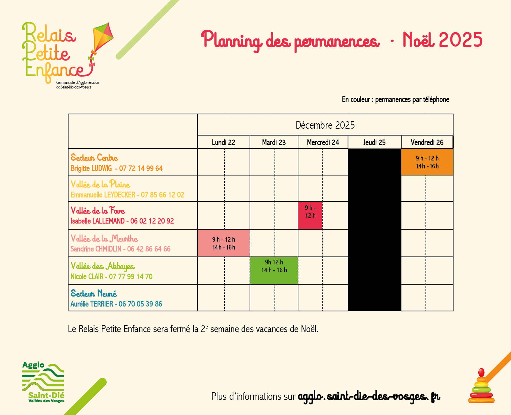 planning des permanences noel 2025 rpe