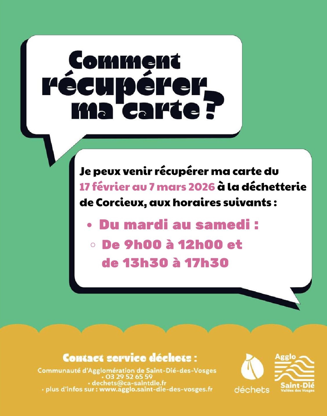 Récupérez votre carte d’accès pour la déchetterie de Corcieux !