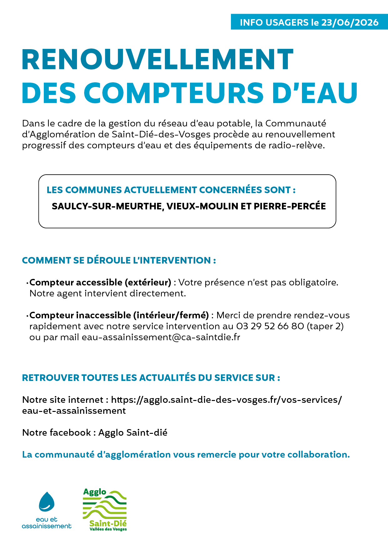 renouvellement des compteurs d'eau