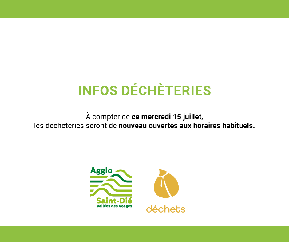 déchèteries horaires canicule