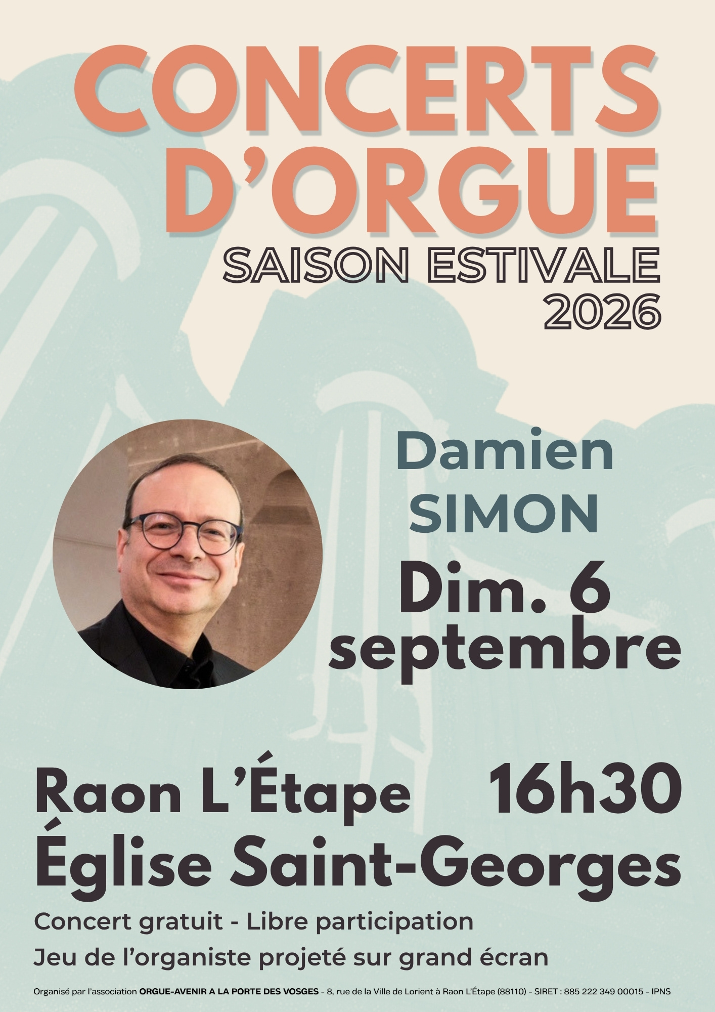 Concert d'orgue par Damien SIMON